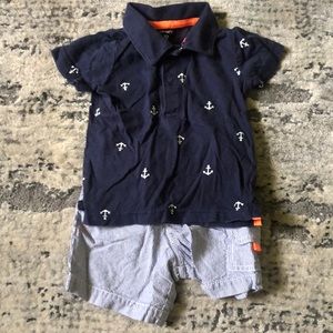 EUC Carter’s Baby boy polo and shorts set.